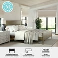 thumbnail image 3 of Martha Stewart Corbin King Size Solid Wood Platform Bed with Wooden Headboard and Footboard, No Box Spring Needed, Brown Gray, 3 of 11