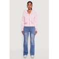 thumbnail image 3 of Women's Faux Fur Trim Zip Front Hoodie with Pom Poms, 3 of 5