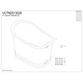 thumbnail image 5 of Kingston Brass VCTND513029 51" Cast Iron D-Shaped Single Slipper Pedestal Tub (No Faucet Drillings), White, 5 of 9