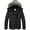 Black, variant on Men's Puffer Coat Thickened Padded Winter Jacket Hooded Parka with Detachable Hood Black M