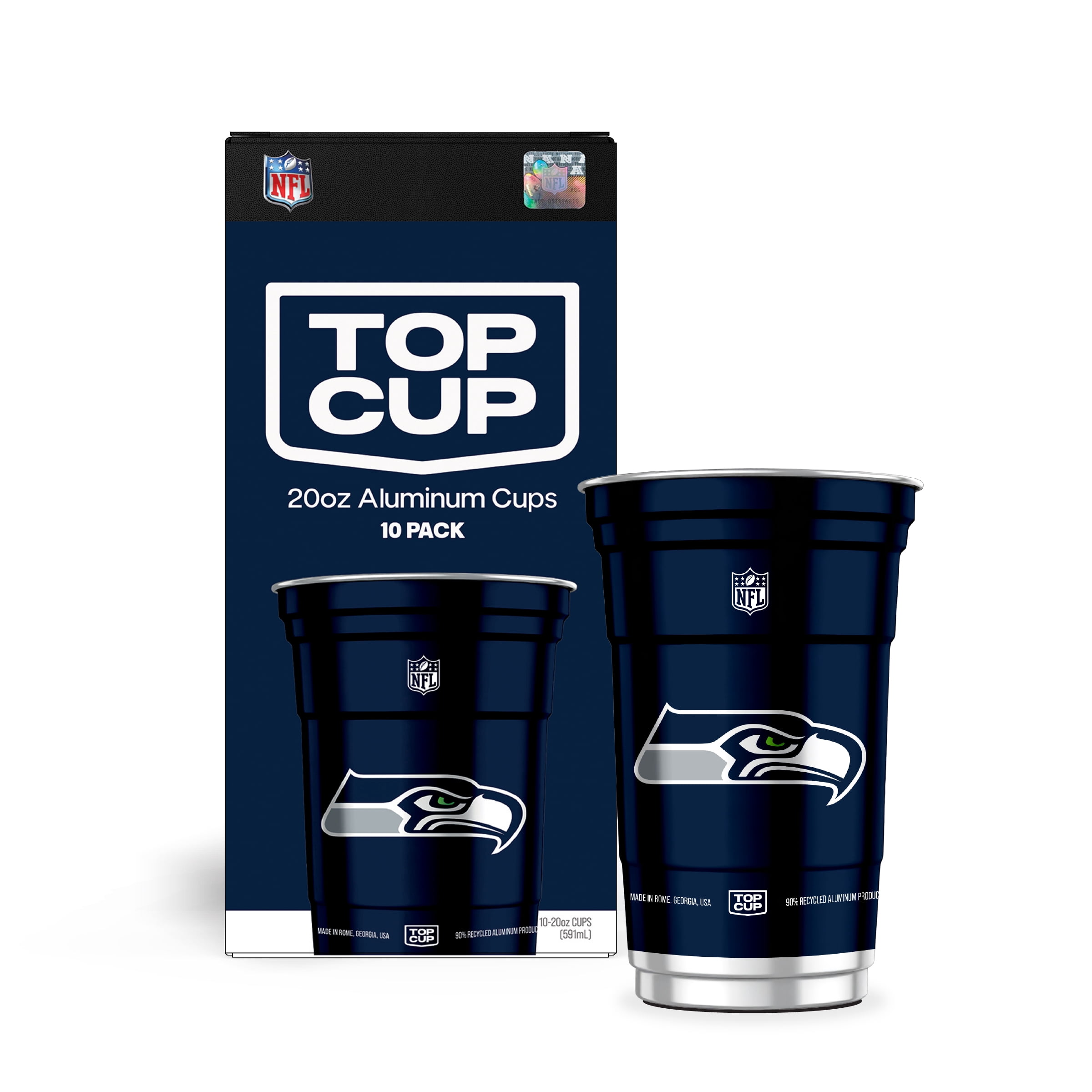 Top Cup NFL Seattle Seahawks Aluminum Party Cups, 20oz, 10 count