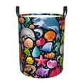 thumbnail image 6 of Lsque Underwater Diving Animals pattern Laundry Hamper Basket, Tall Woven Rope Hamper Basket for Clothes, Lightweight Storage Basket, Collapsible Waterproof-Medium, 6 of 8