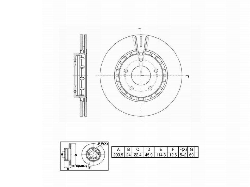 Winstop Brake Rotor, Front WS248446, Mitsubishi Lancer 2015-2010