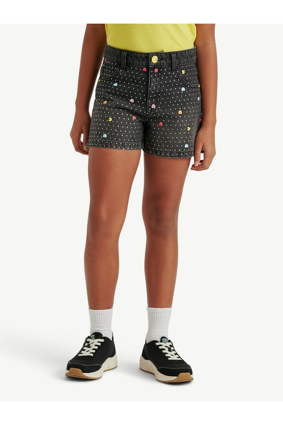 Girls PAC-MAN Embellished Denim Short, Sizes 6-18, Slim & Plus