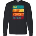 thumbnail image 3 of Inktastic Hockey Eat Sleep Ice Hockey Repeat Long Sleeve T-Shirt, 3 of 5