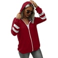 thumbnail image 4 of Sudaderas con capucha y bolsillo de manga larga con cremallera para mujer, tallas S a 2XL, 4 of 7