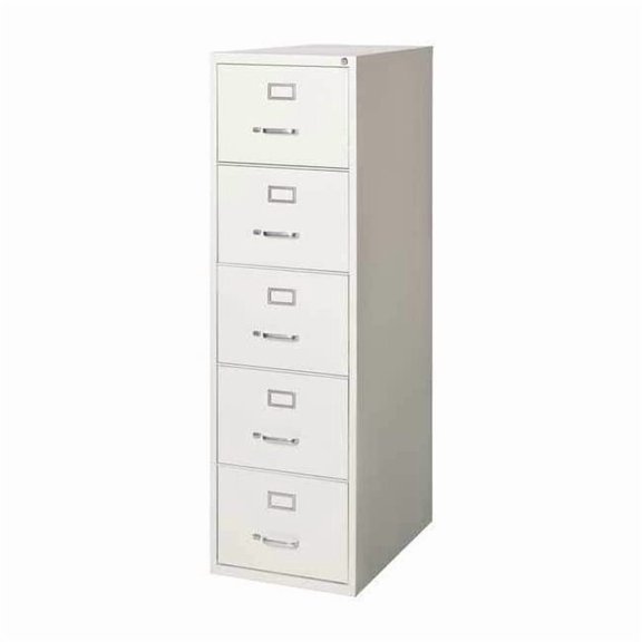 Hirsh 26.5"D 5-Drawer Metal Legal Width Vertical File Cabinet in Light Gray