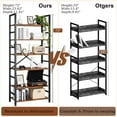 thumbnail image 2 of ZEUKMXOO 6 Tier Bookshelf , Modern Freestanding Display Bookcase Shelf, Vintage Wood Storage Organizer , Tall shelving unit for Living Room, Home Office, Bedroom, Pantry, 2 of 7