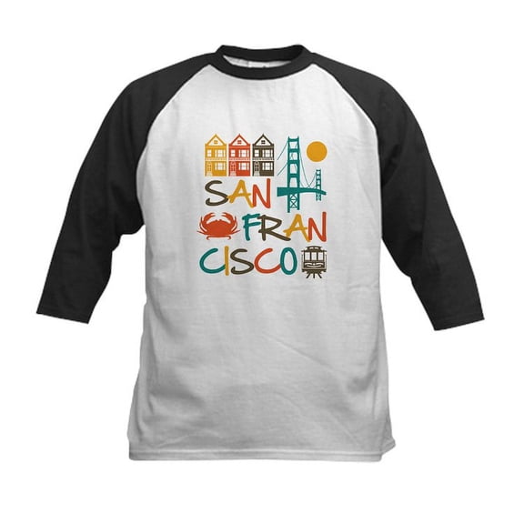 CafePress - San Francisco Baseball Jersey - Kids Cotton Baseball Jersey, 3/4 Sleeve Shirt