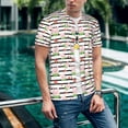 thumbnail image 6 of Lsque Pig And Watermelon Pattern Mens Polo Golf Shirts Funny Graphics Shorts Sleeve Button Shirts Baseball T-shirt-XX-Large, 6 of 7