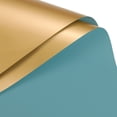 thumbnail image 1 of Unique Bargains Double Sided Color Flower Wrapping Paper Grey Blue+Gold 22.8'x22.8' Waterproof 10 Pack, 1 of 5
