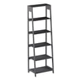 thumbnail image 5 of Lavish Home 5-Tier Ladder Bookshelf, Leaning Decorative Shelves for Display - Wood Shelf for Living Room, Bathroom, and Kitchen Storage, Gray, 5 of 7