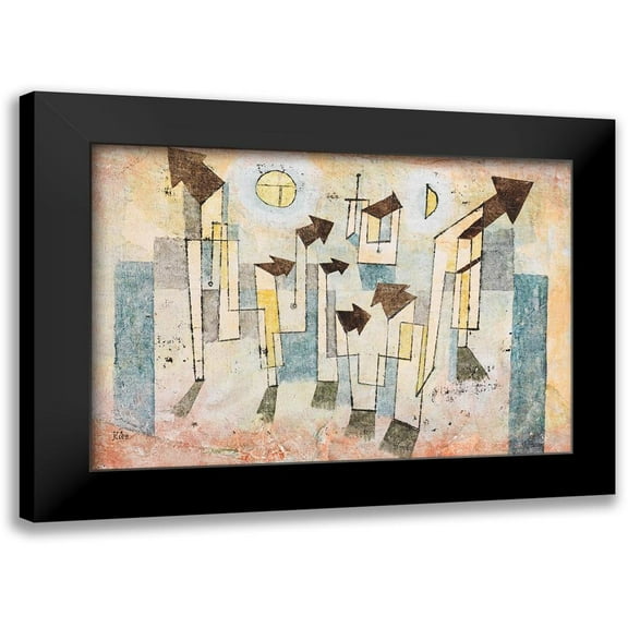 Klee, Paul 14x11 Black Modern Framed Museum Art Print Titled - Mural from the Temple of Longing