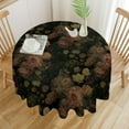thumbnail image 3 of Black Floral Tablecloth, Rustic Vintage Watercolor Botanical Rose Peony Gothic Leaves Plant Table Cover for Party Picnic Dinner Decor 60x60in, 3 of 6
