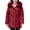 Red, variant on ZRGHAOYLQ Women's Winter Puffer Jacket Coat Slim Fit Padded Parkas Thermal Zip Up Jackets Solid Quilted Coats with Faux Fur Hood Long Sleeve Warm Up Overcoat for Cold Weather