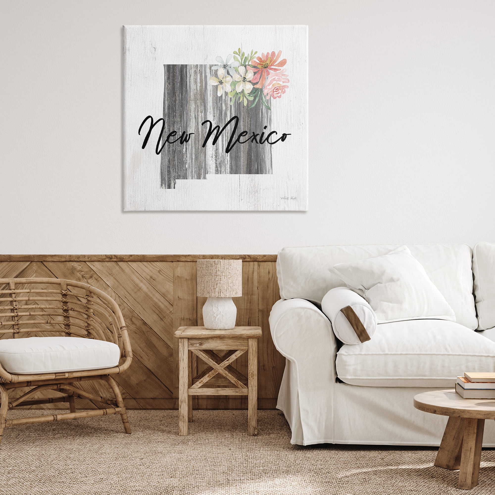 Stupell Industries Shabby Chic New Mexico Botanical & Floral Painting Gallery Wrapped Canvas Art Print Wall Art, 36 x 36