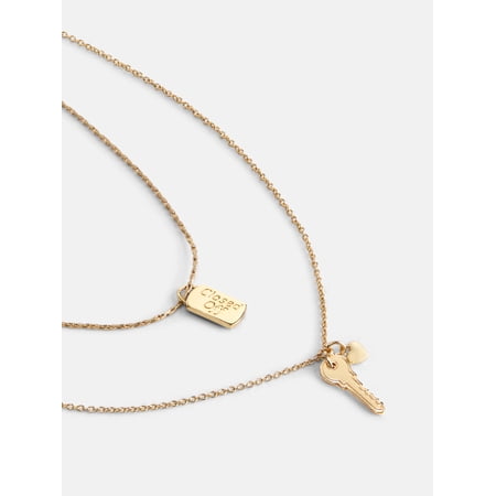 Free Assembly Women's Gold-Tone Layered Key Charm Necklace