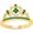 Yellow, variant on Engagement Wedding 925 Sterling Silver 14K Black Gold Plating Round Cut Green Emerald Tiara Queen Crown Heart Shaped Ring For Women