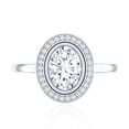 thumbnail image 4 of Certified Oval Lab Grown Diamond Halo Engagement Ring for Women (1 Carat, EF-VS Quality), 925 Sterling Silver, US 4.00, 4 of 8