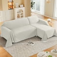 thumbnail image 4 of Timeles Couch Covers Washable Oversized Sofa Slipcovers with Tassels Sectional Couch Cover Soft Sofa Blanket Durable Furniture Protector for Kids Pets (71" x 150", Cream), 4 of 7