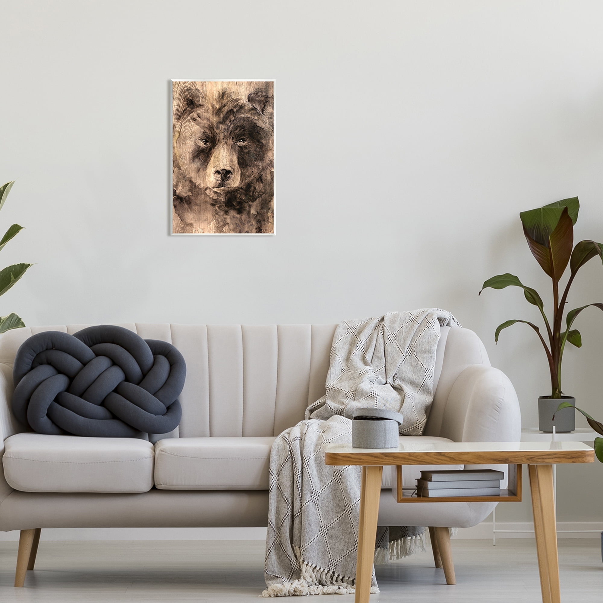 Stupell Industries Rustic Bear Portrait Animals & Insects Painting Unframed Art Print Wall Art, 13 x 19