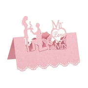 Uxcell Table Name Place Cards,50pack Favor Decor Hollow Butterfly Design Blank Card,Pink