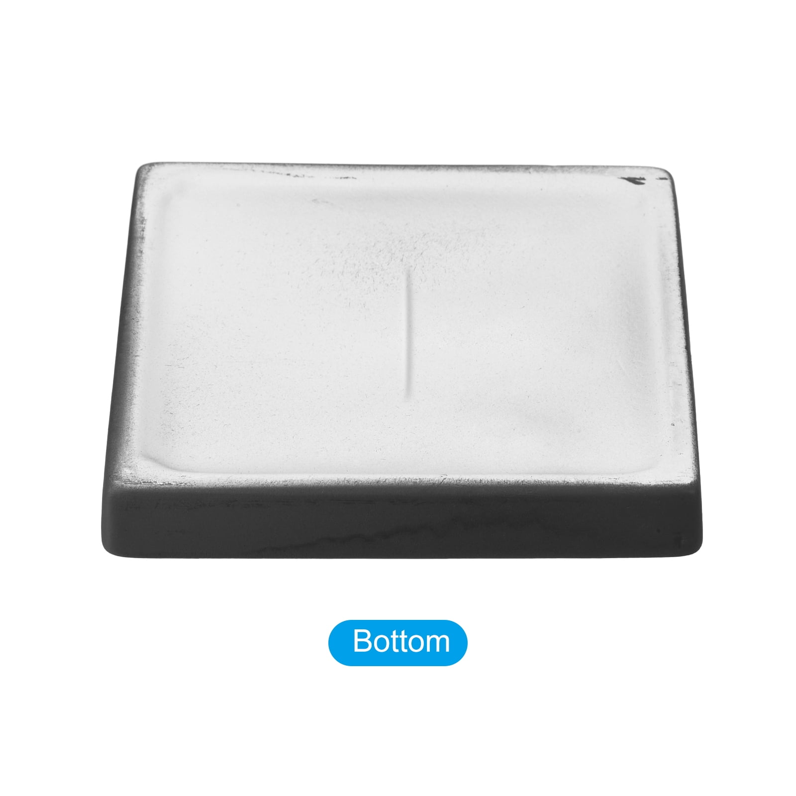 Plant Pot Saucers 6.3 Inch, Ceramic Square Flower Tray for Indoor, Black 2 Pack