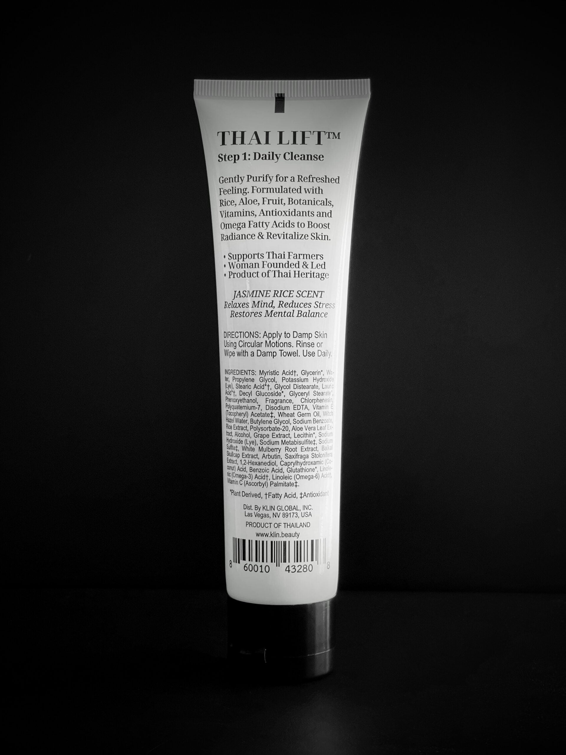 KLIN Jasmine Rice CLEANSING FOAM | SCRUB | LOTION Skincare Set - Thai Lift™ Step 1 - 3 (100ml/3.4 fl oz, 114g/4 oz, 100ml/3.4 fl oz )