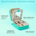 thumbnail image 2 of IEFSHINY Travel Jewelry Box for Women Portable Travel Essentials Small Jewelry Box Initial Organizer With Mirror Gifts for Women Girlfriend Wife Mother Daughter, 2 of 7