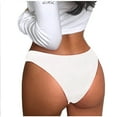 thumbnail image 2 of Odbmxy High Cut Womens Panties Seamless Briefs Women's Underwear Solid Color Soft White Stretch Underpants, 2 of 6