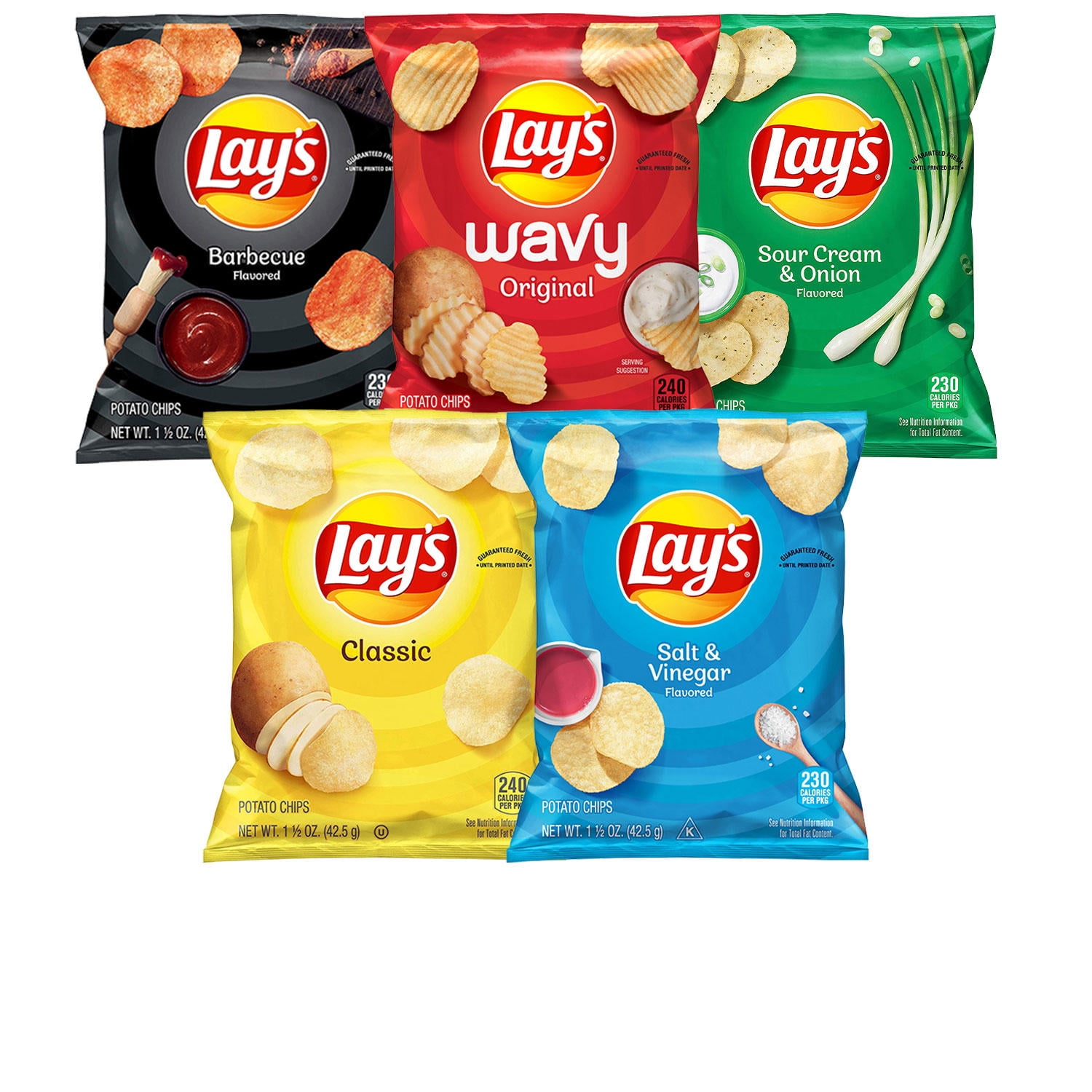 Lay's Mix Potato Chips Variety 1 1/2 Oz 30 Count