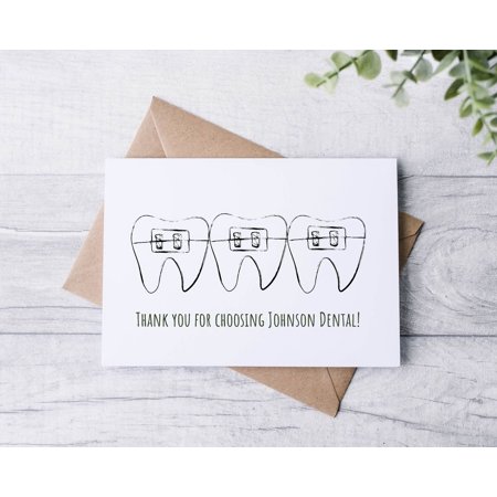 Thank You for Choosing Johnson Dental Card – Unique Tooth Design – Blank Inside with Envelope – Perfect for Patient Appreciation and Dentist Gifts