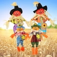 thumbnail image 3 of Fall Scarecrow Thanksgiving Scarecrow Decoration, 15.7 Inch Happy Harvest Scarecrow Standing Scarecrow for Garden, Home, Yard, Porch, Autumn Decor, 3 of 8