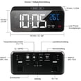 thumbnail image 3 of Reloj despertador digital, reloj digital LED, reloj de mesa con función de control de voz y pantalla de temperatura, alarma de espejo con alarma dual, tiempo de repetición, 4 niveles, regulador de bri Namotu LL-0812, 3 of 7