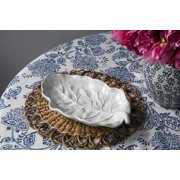 Beatriz Ball VIDA Lettuce Medium Leaf Platter 13.75 White Melamine