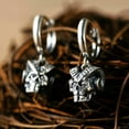 thumbnail image 2 of QQTDFG Sterling Silver Biker Men's Women Skull Huggie Hoop Earrings A1810-1 Pair Hoops, 2 of 9