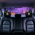 thumbnail image 3 of Spooky Witch Themed Halloween Car Interior Decor, 2‑Pack Hooded Black Robe Witch Face Headrest Covers, Universal Slip‑on Vehicle Seat Head Rest Protector for Haunted‑Car Holiday Styling, 3 of 5