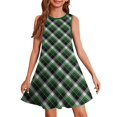 thumbnail image 3 of Teen Girls Dresses Sleeveless Plaid A-Line Dress Classic Pattern Casual Summer Dresses for Kids ,Sie:160, 3 of 7