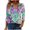 Blue#01, variant on JTZGDY 3/4 Length Sleeve Womens Tops Casual V Neck Fall Shirts Loose Fit Dressy Pullover Blouse Trendy Oversized Basic Tunics for Leggings Gray#02 L