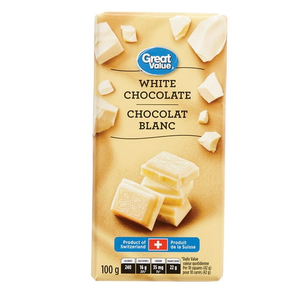 Chocolat blanc Great Value 100 g
