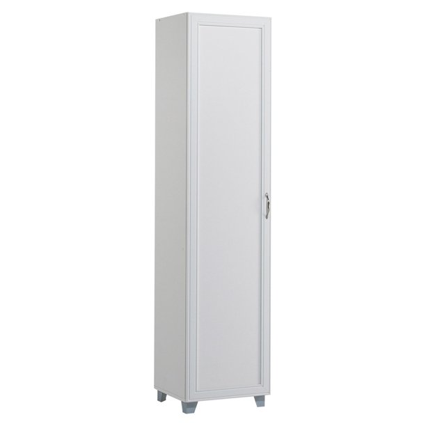 Akadahome Tall Single Door Storage Cabinet White Walmart Com Walmart Com