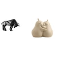 thumbnail image 1 of Escultura moderna de toro de resina y soporte para libros con forma de pera abrazada, figura abstracta, adorno coleccionable para entrada, mesa, escri, 1 of 8