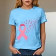 thumbnail image 4 of Women Breast Cancer Print T Shirt Short Sleeve Women Short Sleeve Round Neck Tee Womens Basic T Shirts Tops, 4 of 8