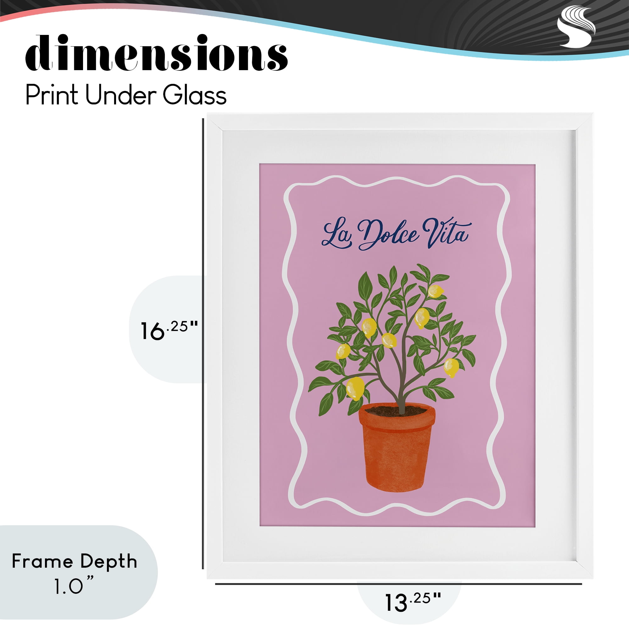 Stupell Industries Dolce Vita Lemon Tree White Framed Print Under Glass, design by Be Ni La