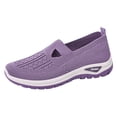 thumbnail image 5 of Womens Loafers Knit Mesh Cutout Breathable Walking Shoes Lightweight Slip on Sneakers Comfy Nursing Shoes Purple Size 9.5, 5 of 5