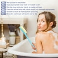 thumbnail image 6 of Unique Bargains Back Scrubber Long Handle Bath Brush Long Handle Brush for Bath Shower 13.58"x2.76"x0.98" Blue, 6 of 7