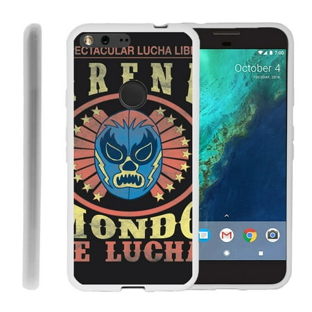- Google Pixel XL Flex Force Flexible Slim Durable Bumper Case with Unique Designs - Wrestling Masks