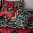 thumbnail image 4 of Boho Quilt Set Queen Size - Lightweight Bohemian Bedspread for Bedroom Decor – Includes Quilt and Shams (Red), 4 of 8