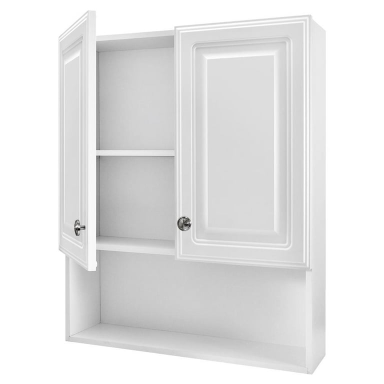 Zenith Early American 22-1/4 in. W x 27 in. H x 5-7/8 in. D Framed  Surface-Mount Bathroom Medicine Cabinet in White MC10WW - The Home Depot