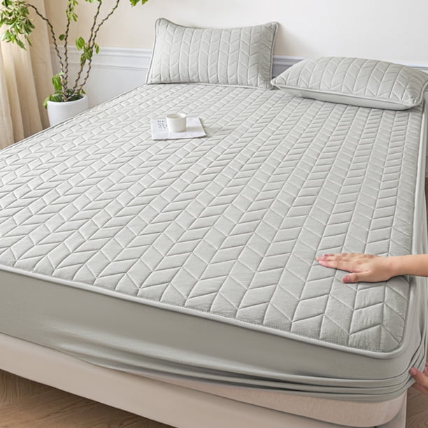 Quilted Waterproof Bed Cover Complete Set For Mattress Protection Summer Ice Silk Mat